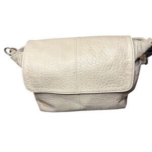 Thirty-One Platinum Grey Pebble Shoulder Bag Vegan Leather Casual Tote